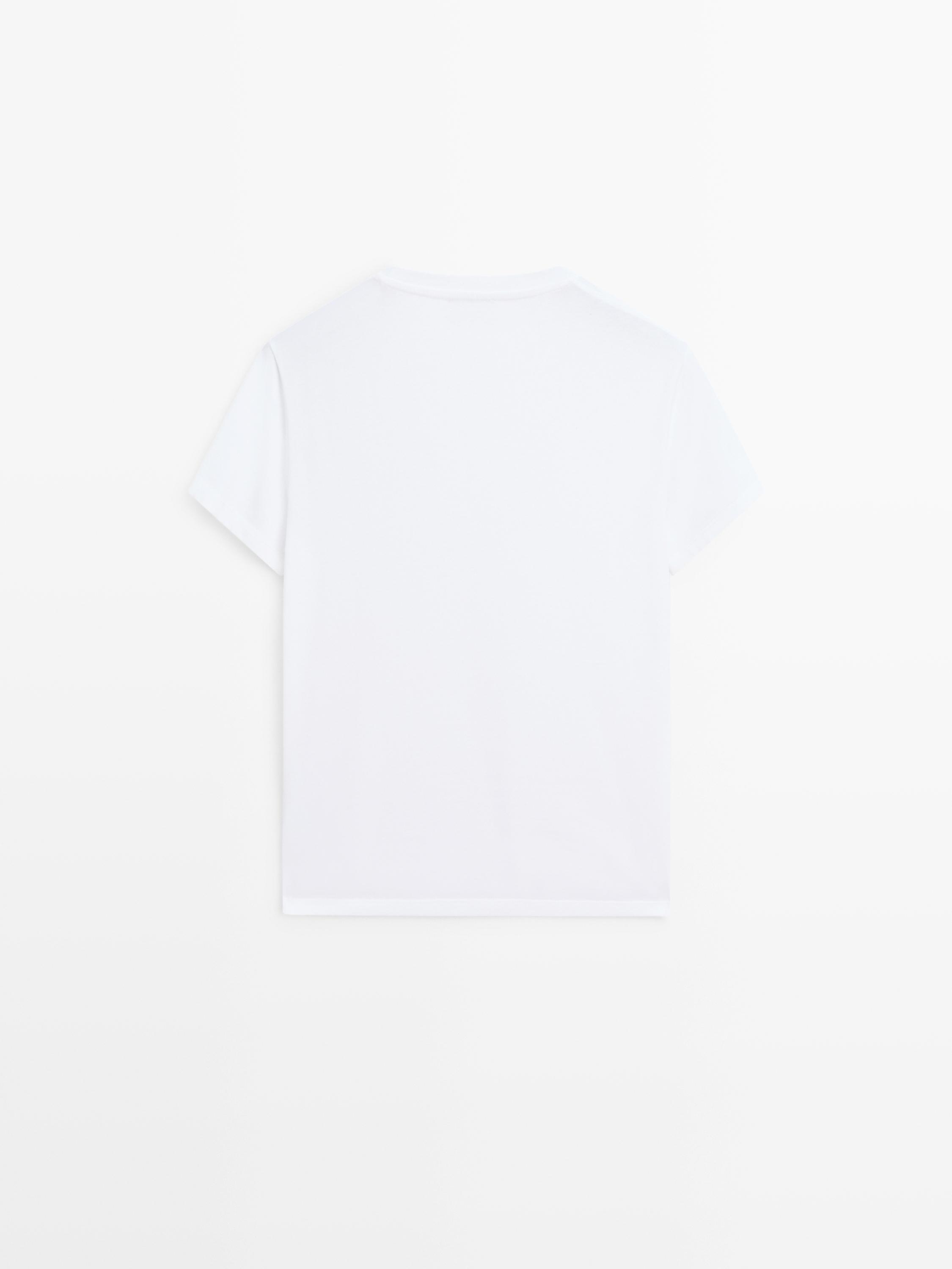 T-shirt en maille 100 % coton à manches courtes